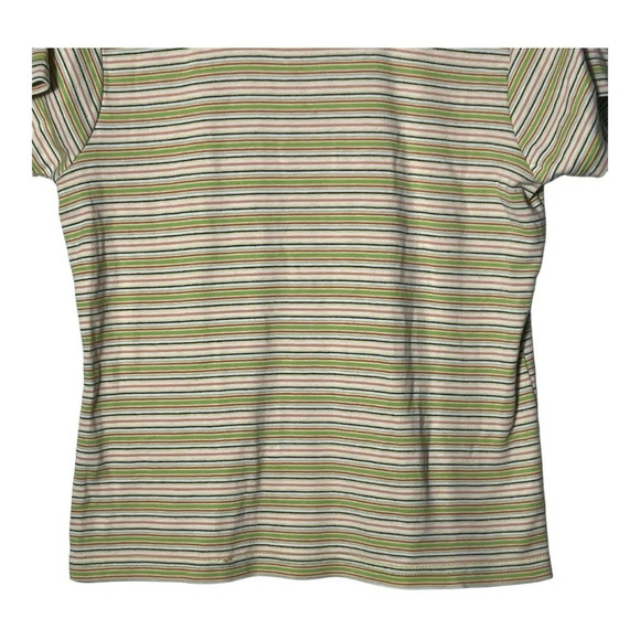 1942. VINTAGE BASIC EDITION SHORT SLEEVE T-SHIRT SIZE MEDIUM STRIPES GREEN/WHITE - Picture 3 of 7